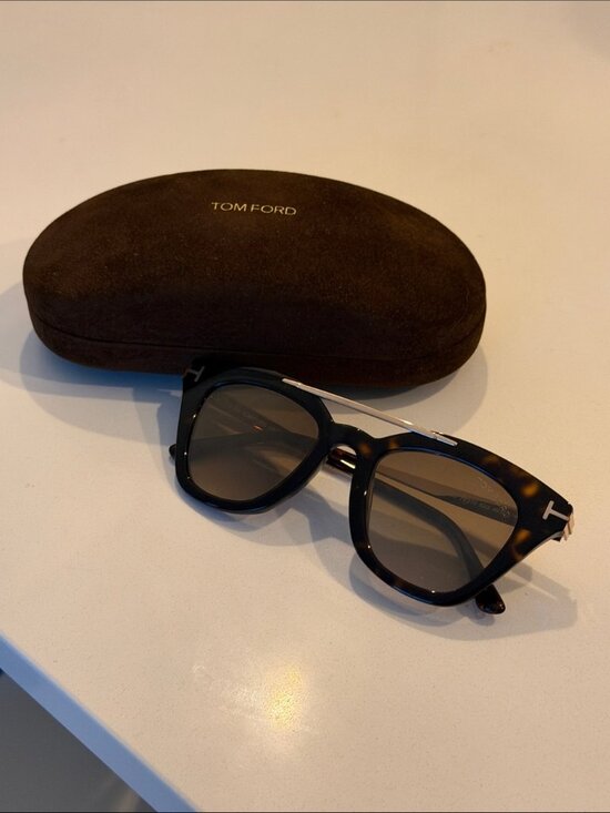 Tom Ford Accessories - Tom Ford Women’s Aviator Tortoiseshell Frame Sunglasses with Brown Lenses